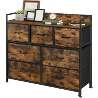 Songmics Kommode, Schrank, 7 Stoffschubladen mit Griffen LTSB35137B01