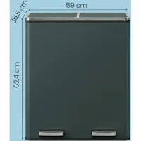 Songmics Mülleimer, 2 x 30 Liter, 2 Fächer LTBB3560GS