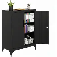 Songmics Aktenschrank, Mehrzweckschrank, Büroschrank mit 2 Türen OMCB35013B01
