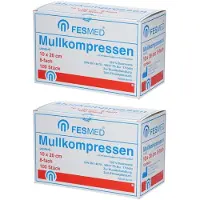FESMED Mullkompressen ES 10x20 cm unsteril 8fach 2x 2x100 St Kompressen