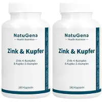 NatuGena GmbH Zink & Kupfer Komplex+gepuffertes Vitamin C Kaps. 2x 2x180 St Kapseln