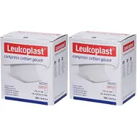 Leukoplast compress Cotton Gauze 10x10cm ste.12f 2x 2x25x2 St Kompressen