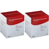 Dräco Vliesstoff-Kompressen steril 7,5x7,5 cm 4fach 2x 2x25x2 St Kompressen