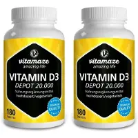 Vitamaze Vitamin D3 20.000 I.e. Depot hochdosiert Tabletten 2x 2x180 St