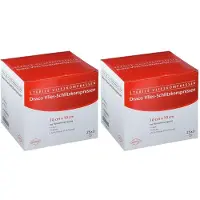 Dräco Schlitzkompressen Vlies 10x10 cm steril 4fach 2x 2x25x2 St Kompressen