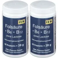 FBK Folsäure+B6+B12 ohne Lactose Kapseln 2x 2x90 St