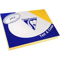Clairefontaine Deckblätter 2700c Text und Cover, A4, Lederkarton, gelb, 270 g/m2, 100 Stück