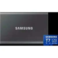 Samsung T7 Portable SSD 2TB Grau + microSDXC T7 128GB 170 MB/s