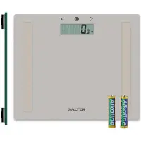 Salter 9113 GFEU12 Compact Glass Analyser Bathroom Scales, Grey