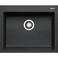 Pyramis Spüle ISTROS 61x50 in GRAPHITE CARBON mit Excenterbedienung / Granitspüle / Steinspüle / Ausschnitt 590 x 480 mm