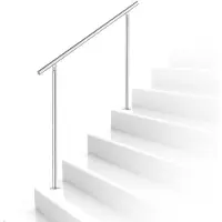 OEM Leiter mit 160 cm Länge, rostrahit, silberfarben, rostfreier Stahl, einfach zu installieren, Set für alle Treppen