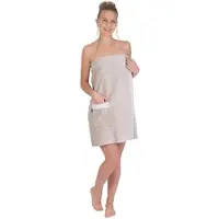 WEWO-FASHION Damen Saunakilt 9589 mit Tasche 75x145 cm | stone - grau