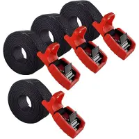 Baumarktplus 4x Spanngurt Zurrgurt Klemmschloss mit Gummischutzkappe1 tlg 2 m x 2,5 cm 500 kg