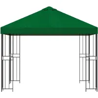 vidaXL Pavillon 3 x 3 m Grün Polyester und Stahl 190 gsm
