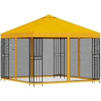 vidaXL Garten Pavillon mit Seitenwänden 3 x 3 m Gelb
