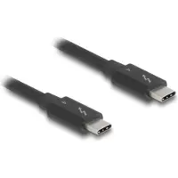 DeLOCK Thunderbolt 4 Kabel 40 Gbps PD 3.1 240 W 1 m schwarz, Männlich, Männlich, 1 m, 40 Gbit/s, Schwarz, Gold