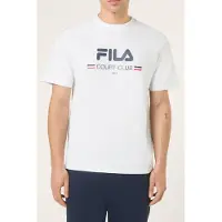 FILA Doccia Relaxed Logo Graphic T-shirt Bright White Größe: M | Basic T-Shirts Outlet | Herren | Weiß