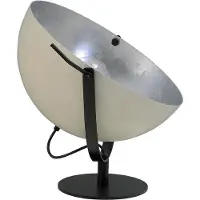 Masterlight Tischleuchte Larino 1-flammig Stahl Weiß-Blattsilber Ø40cm