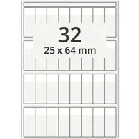 Böttcher-AG Kabeletiketten weiß, 25 x 64 mm, Laser-Etiketten, 10 Blatt, 320 Stück