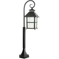 Licht-Erlebnisse Kleine Außenleuchte MONTREAL 86 cm IP43 E27 Schwarz Rustikal Outdoor Garten Wegeleuchte Laterne