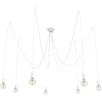 Licht-Erlebnisse XXL Pendelleuchte verstellbar Weiß 7x E27 flexibel Wohnzimmer Jugendzimmer Hängelampe