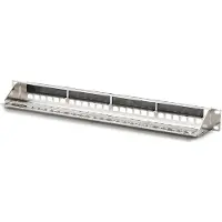 Digitus Modulares galvanisiertes Patch-Panel, geschirmt, 24-Port, blank, 1HE, Rack Mount, Schwarz RAL 9005