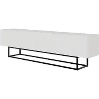 Selsey Veldio - TV-Lowboard, weiß mit schwarzem Metallgestell, 175 cm