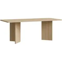 Selsey Qubeo – Esstisch 204x90 cm, rechteckig mit abgerundeten Kanten und Wangengestell, Holzoptik Eiche