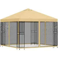 vidaXL Garten Pavillon mit Seitenwänden 3 x 3 m Creme