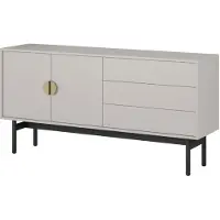 Selsey Stoon II - TV-Lowboard mit 2 Türen und 3 Schubladen, Taupe, 154 cm