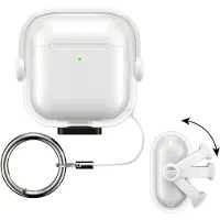 Kwmobile transparentes Kopfhörer Case kompatibel mit Apple Airpods 4 Hülle - Headphones TPU Cover mit Sicherheitsverschluss - Transparent