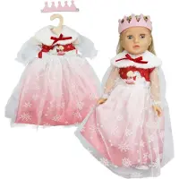 Heless Winterprinzessin Lumi Puppenkleid mit Krone und Umhang - Grösse 28-35 cm