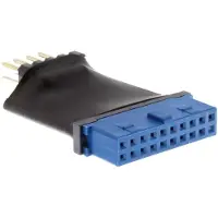 InLine USB 3.0 zu 2.0 Adapter intern, USB 3.0 19pin auf USB 2.0 Pfostenstecker, USB 3.0 19 Pin, USB 2.0 internal, Schwarz, Blau