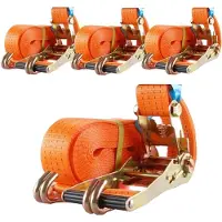 Baumarktplus 4x Profi Ratschen Spanngurt Spanngurte Zurrgurt 2-tlg 8m 4t 4to 4000kg TÜV/GS ORANGE