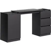 Vicco Kommode mit Schreibtischfunktion Varino, Schwarz, 80 x 75.5 cm ausziehbar
