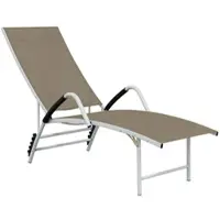 Furnicato Sonnenliege Textilene und Aluminium Taupe