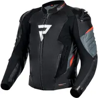 Rebelhorn Veloce Motorrad Lederjacke, schwarz/grau/rot, 52