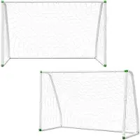 OEM Zwei PVC-Fußballtore mit Rebounder 180 x 120 x 80 cm für Garten- und Außenspiele weiß