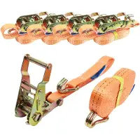 Baumarktplus 5x Spanngurt Ratschen Zurrgurt 5m 1500kg 1,5t 1,5to TÜV/GS ORANGE 2-tlg.