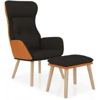 vidaXL "WINTER SALE"Relaxsessel - Modernes Design - TV-Sessel - Einzelsofa - mit Hocker Schwarz Kunstleder & Stoff - Couchsessel NEU5712220