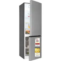 Exquisit Kühl-Gefrierkombination 400 l No Frost | Energieklasse D | leise 37 dB | Super-Kühl-Modus | Temperaturanzeige | KGC5400-130-NF-040D inoxlook