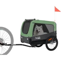 Tiggo VS Pets L Hundeanhänger groß Fahrradanhänger für mittelgroße und große Hunde bis 35 kg, Klappbar,