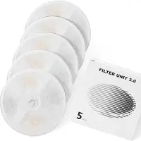 OEM 5-Stück-Filter-Set für Katzenleiter - 3-Schicht-Filter-System - Aktivkohle & Kokos - Wasserweichmacher - Weiß