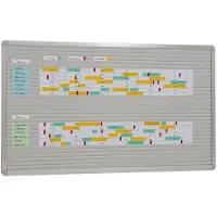 Eichner Einstecktafel "VISIPLAN", 12mm Einstecktiefe, 18mm Sichtrand, mit Klemmwirkung, Grau, Schienenanzahl 31, Maße 100 x 58 cm, Verpackungseinheit: 1 STK