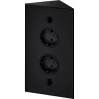 Thebo 2-fach Energie-Ecksäule ST 3007-2 in Schwarz / Ecksteckdosen / Steckdosenleiste / Steckdosen