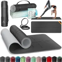 Kesser Gymnastikmatte mit Tragegurt rutschfest TPE Yogamatte Gepolstert & rutschfest Fitnessmatte , 183 x 61 Trainingsmatte für Fitness Sportmatte, Pilates & Gymnastik Workout extradick