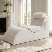SUCCESS COURIER Sessel Beige Relaxsessel Modern Lounge Sessel Polstersessel Fernsehsessel Ergonomisch Polsterstuhl Clubsessel Stillstuhl Lesesessel mit Seitentasche