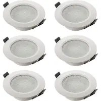 SEBSON 6x Einbaurahmen Bad IP44 Alu weiß LED Decken Strahler inkl GU10 Fassung