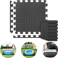 OEM Schwimmbad-Teppich-Set aus 36 Teilen, Schwarz, 40x40cm, Bodenschutz, Anti-Slip, für Fitness, Garten, Unter-Teppiche, Unter-Boden, Schaum-Teppiche, Puzzle-Mat