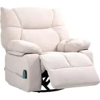 Dopwii Massagesessel mit Wärme- & Liegefunktion, drehbar, bis 150 kg, Metallgestell, 98x90x98cm, Beige